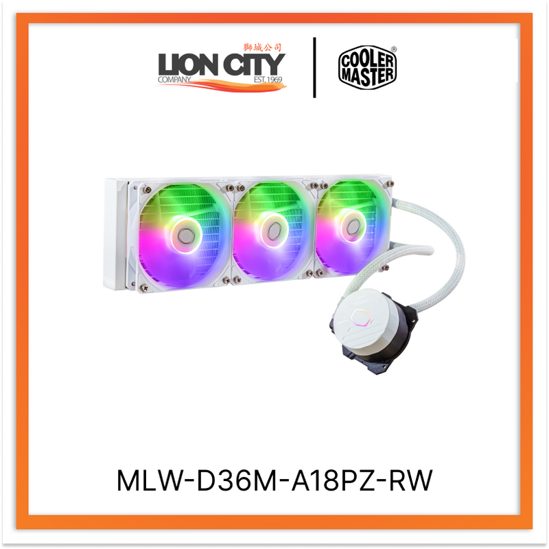 Cooler Master MLW-D36M-A18PZ-RW CM MASTERLIQUID 360L CORE ARGB CPU COOLER -WHITE - Lion City Company