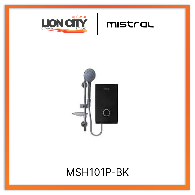 Mistral MSH101P-BK Instant Water Heater Single Control, 3.3kW Black