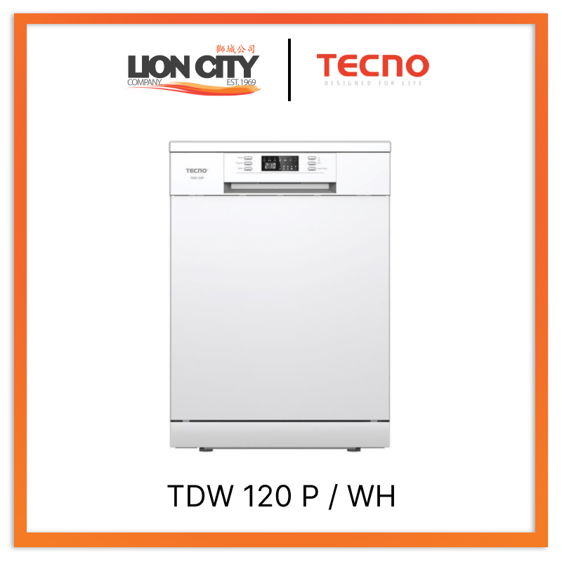 Tecno Uno TDW 120 P / WH Disherwasher White 12 Setting TDW 120P