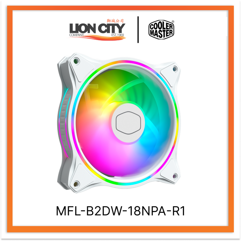 Cooler Master MFL-B2DW-18NPA-R1 CM Masterfan MF120 Halo ARGB Fan - White (2Y) - Lion City Company