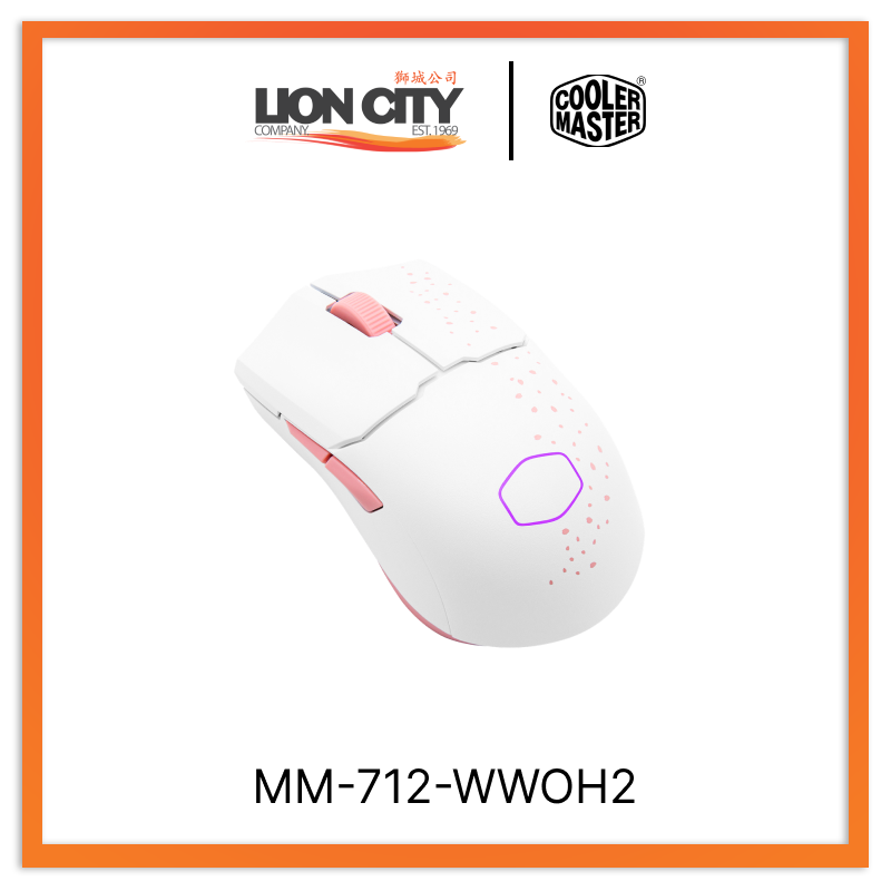 Cooler Master MM-712-WWOH2 CM MM712 Wireless RGB Gaming Mouse Sakura