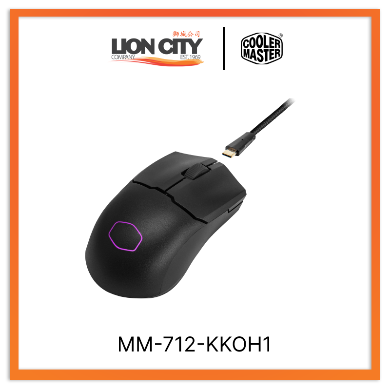 Cooler Master MM-712-KKOH1 CM MM712 Wireless RGB Gaming Mouse Black