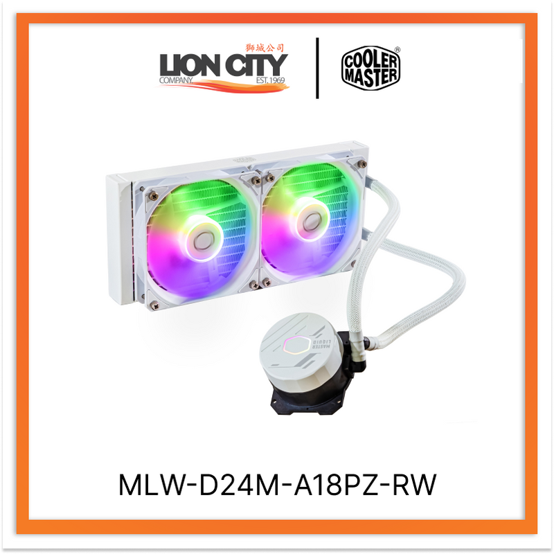 Cooler Master MLW-D24M-A18PZ-RW CM MASTERLIQUID 240L CORE ARGB CPU COOLER -WHITE - Lion City Company
