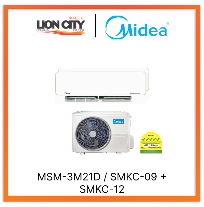 Midea Opal Pro System 2 Aircon (9K + 12K)