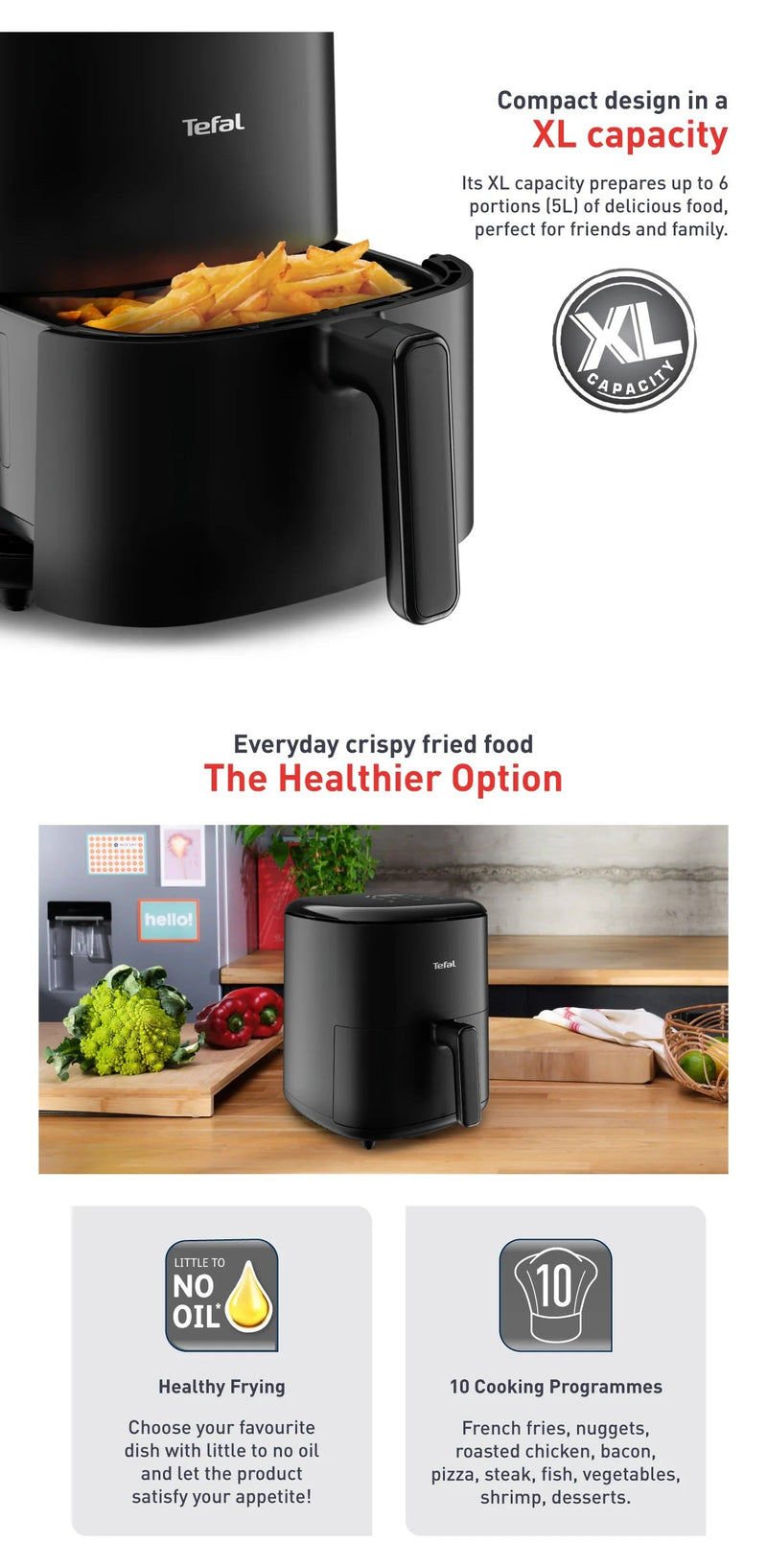 Tefal EY2458 Easy Fry Max 5L Digital Air Fryer