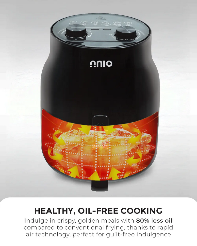 NNIO 4.5L Digital Air Fryer with 1400W Rapid Cooking
