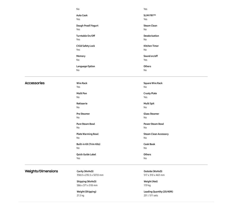 Samsung 28L Convection Microwave Oven with HOTBLAST Technology