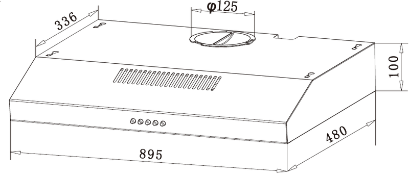 EF EFCH9103TSS 90CM Slimline Hood EFCH 9103T SS