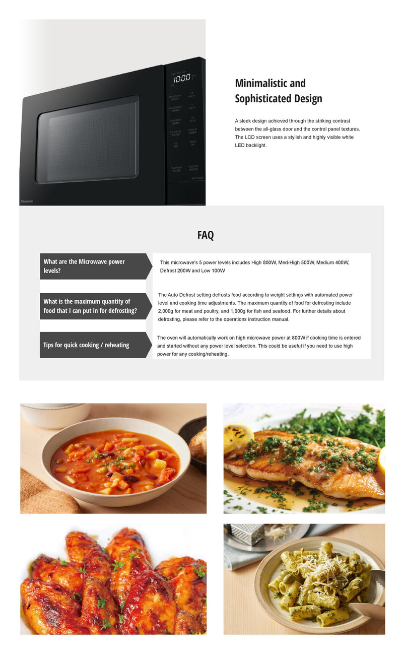 Panasonic 20L Solo Microwave Oven with 10 Auto Menus
