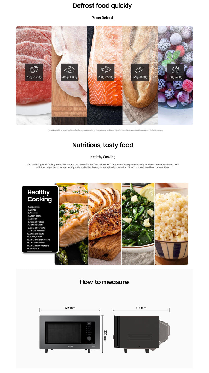 Samsung Bespoke 32L Smart Convection Microwave with Wi‑Fi Control