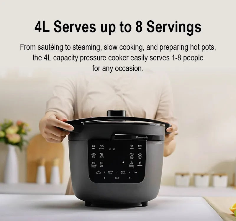 Panasonic 4L Electric Pressure Cooker with 12 Auto Menus