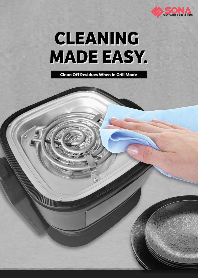 Sona SFRG2773 2-in-1 Digital Air Fryer Grill 5L Capacity