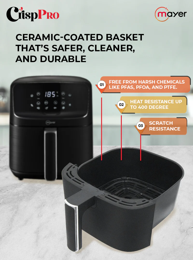 Mayer CrispPRO 4.5L Digital Air Fryer with Ceramic Basket