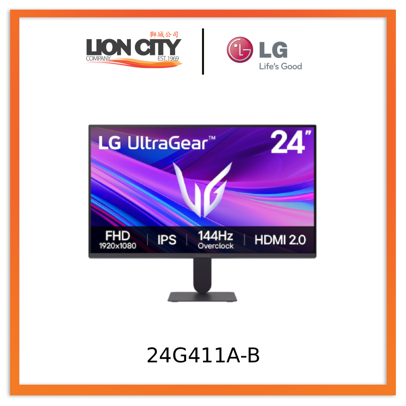 LG 24G411A-B UltraGear™ G4 24-inch 144Hz Overclock FHD IPS Gaming Monitor