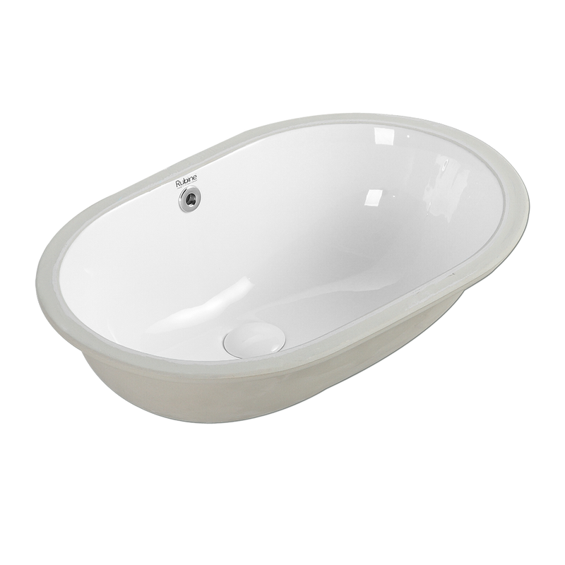 Rubine NUE R58 58cm Undermount Ceramic Basin Gloss White