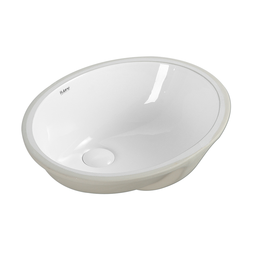 Rubine NUE R46 46.5cm Undermount Ceramic Basin Gloss White