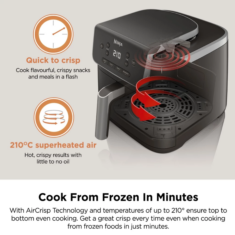 Ninja AF141 Air Fryer Pro 4.7L AirCrisp Technology with 4 Programmable Settings