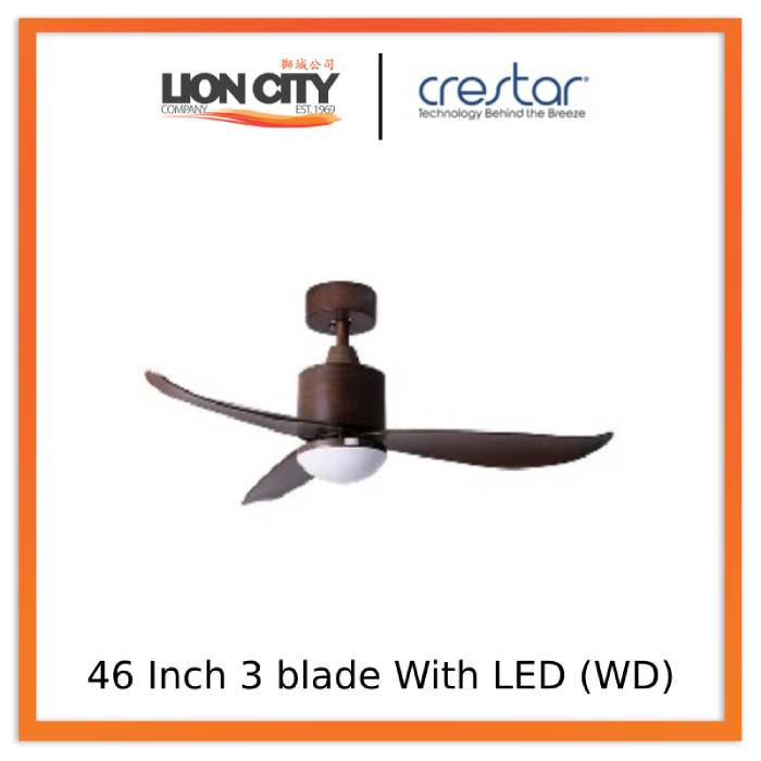 Crestar Valueair 3/5 Blade 40/46/48/55 Inch Ceiling Fan With Led Light and Remote Control