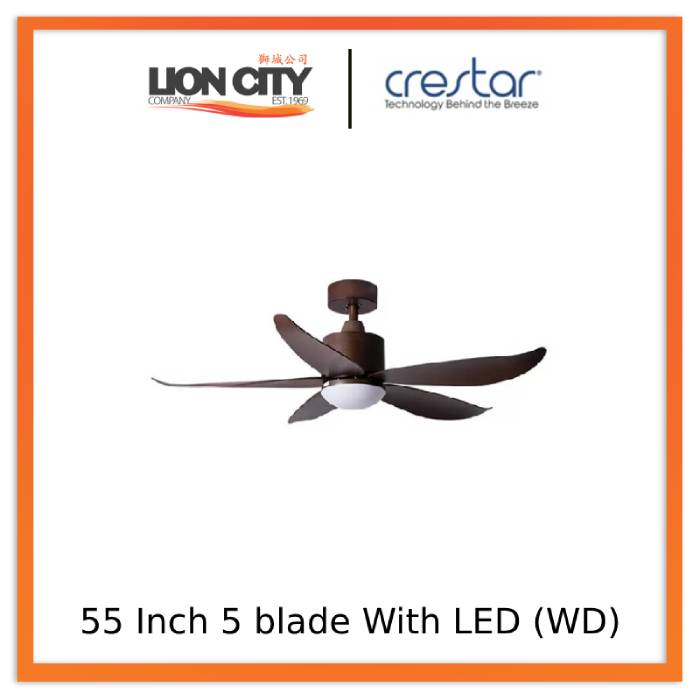 Crestar Valueair 3/5 Blade 40/46/48/55 Inch Ceiling Fan With Led Light and Remote Control