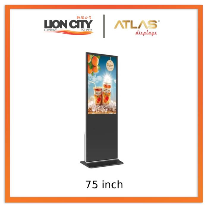 Atlas 75" Outdoor Floor Standing Advertising Player