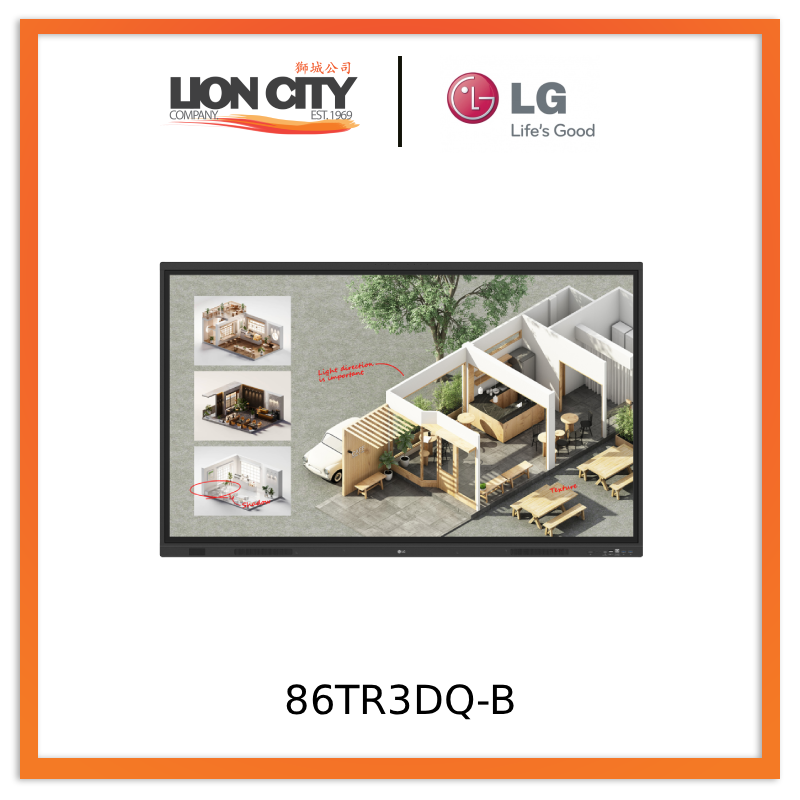 LG 86TR3DQ-B 86" CreateBoard In-Built IR Touch with Embedded Writing Solution
