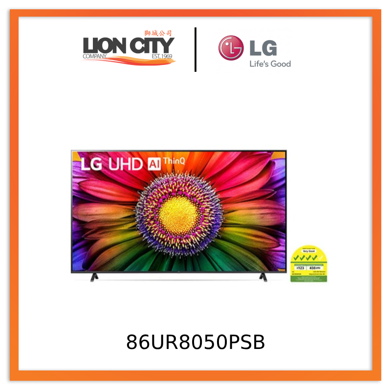 LG 86UR8050PSB UHD UR80 86 inch 4K Smart TV, 2023