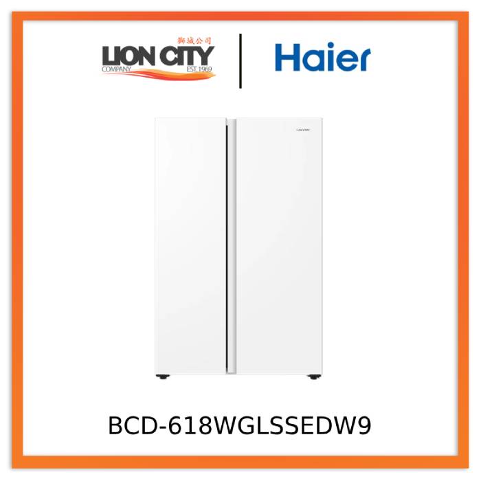 Haier BCD-618WGLSSEDW9 (leader) Side by Side 618L Fridge White 2Yrs Warranty
