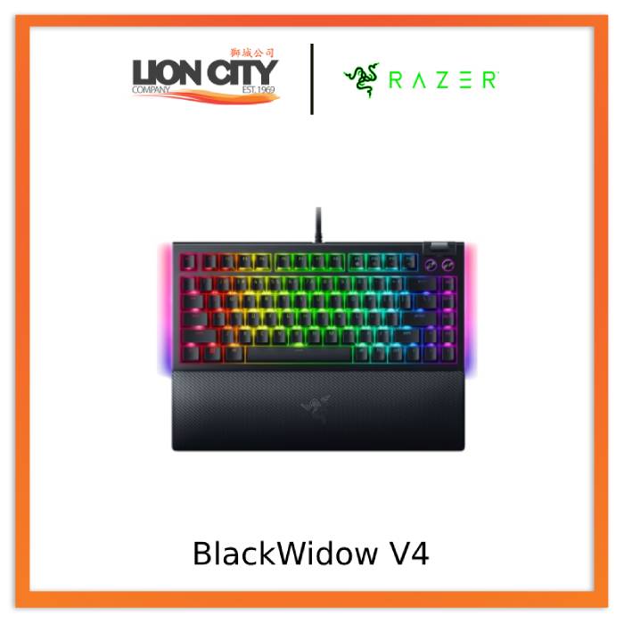 Razer BlackWidow V4 75% - US Layout Hot-swappable Mechanical Gaming Keyboard with Razer Chroma™ RGB
