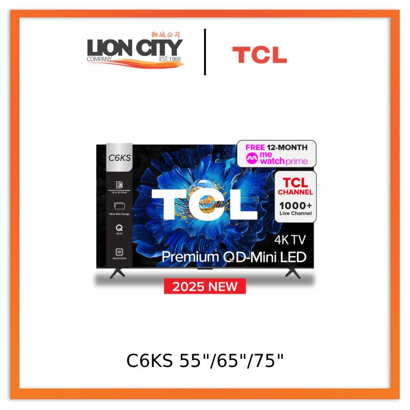 TCL C6KS 4K QD Mini-LED TV 55"/65"/75" AI Smart Google TV