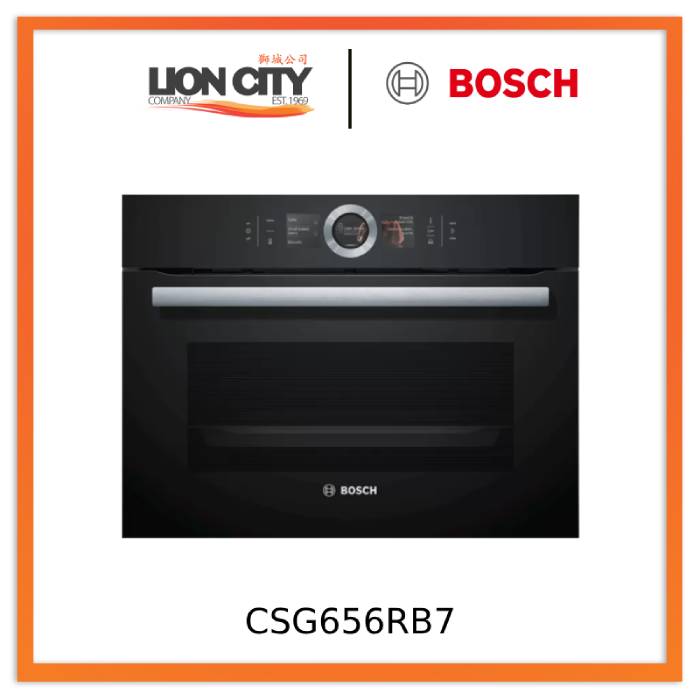 Bosch CSG656RB7 Series 8 Built-in compact oven with steam function 60 x 45 cm Black