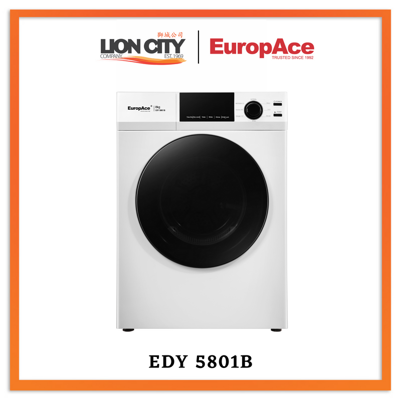 EuropAce EDY5801B 8kg Vented Dryer EDY 5801B