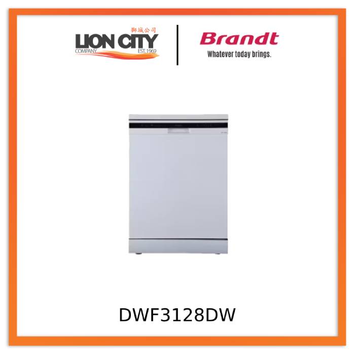 Brandt DWF3128DW 60cm 12 Place Settings White Free Standing Dishwasher