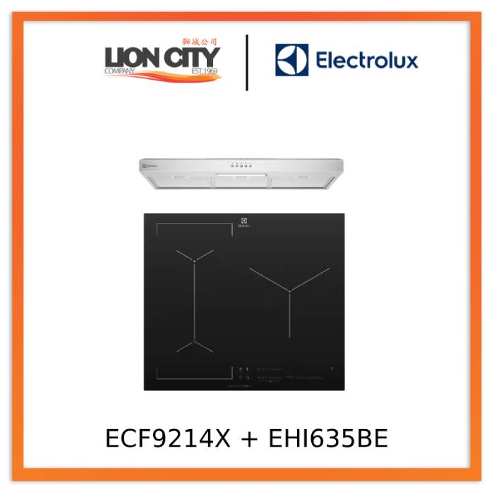 Electrolux ECF9214X 90cm UltimateTaste 300 fixed extractor hood+Electrolux EHI635BE 60cm UltimateTaste 700 3 zone induction cooktop
