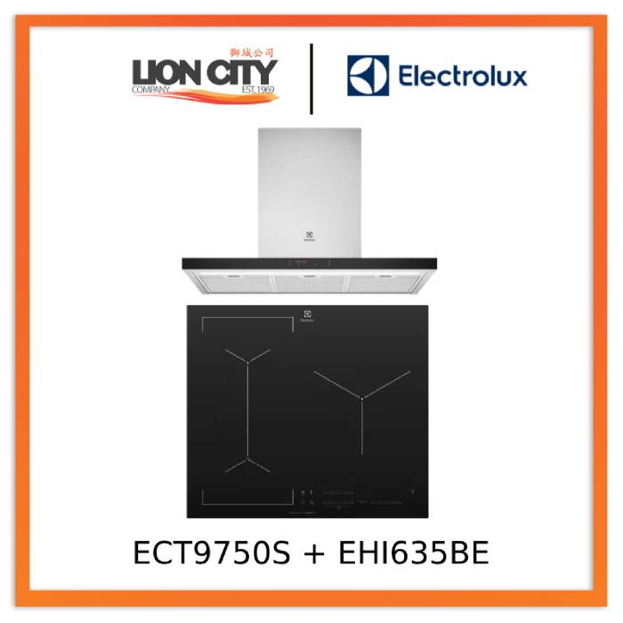 Electrolux ECT9750S 90cm UltimateTaste 500 chimney cooker hood+Electrolux EHI635BE 60cm UltimateTaste 700 3 zone induction cooktop