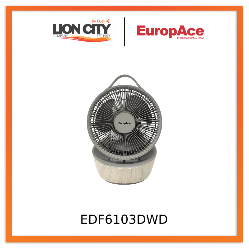 Europace EDF6103DWD 10” DC Circulator Fan with Remote Control Energy Efficient 1 Year (Full) + 3 Years (Motor) Warranty
