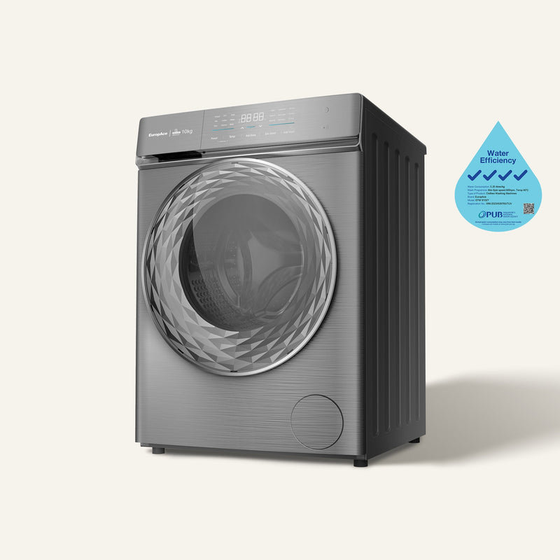 EuropAce 10kg Steam Front Load Washer EFW9102Y