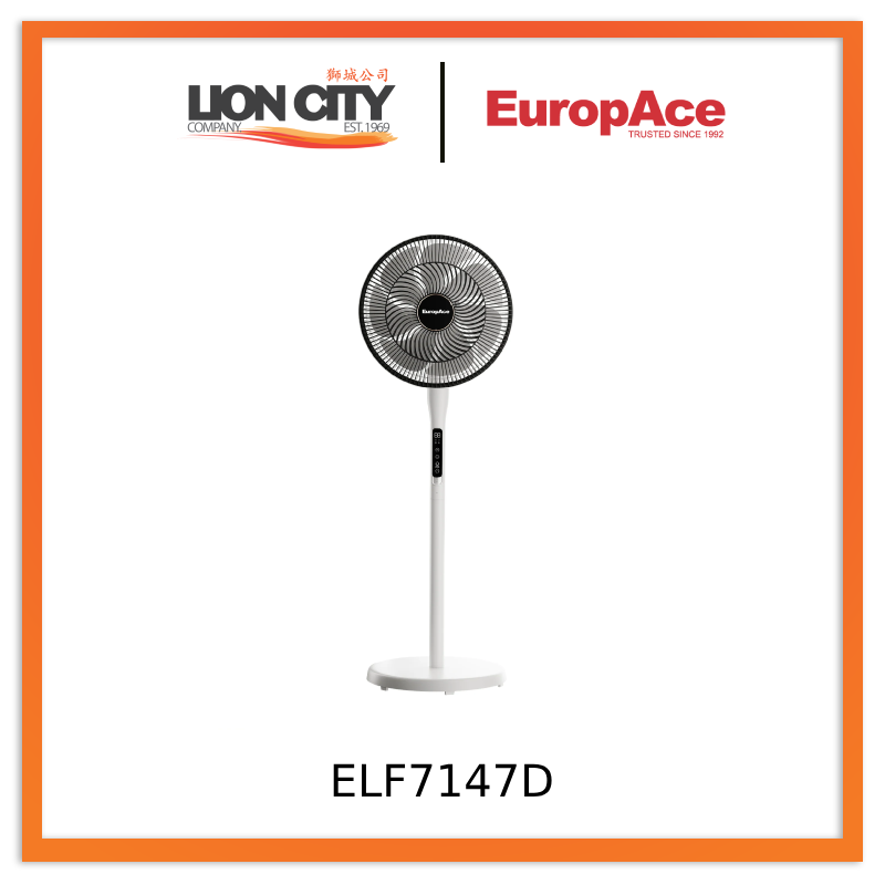 Europace ELF7147DWH 14” Whispr DC High Velocity Fan Voice Control, Aerospace Inspired Blades for Powerful Airflow