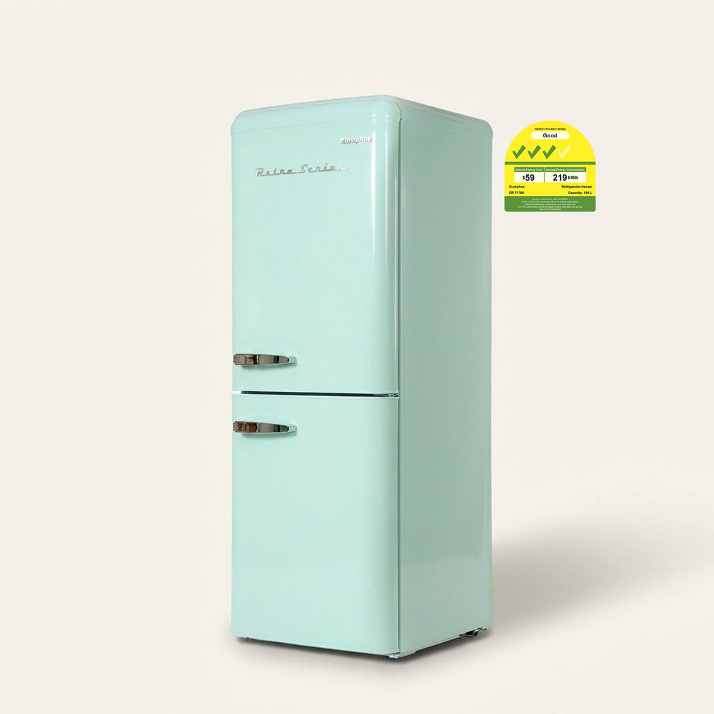 EuropAce 170L Retro 2-Door Bottom Mount Refrigerator ER7178AGN