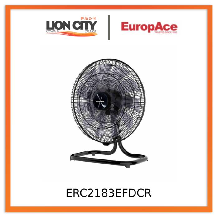 EuropAce ERC2183EFDCR 18-inch DC Circulator Floor Fan - Black