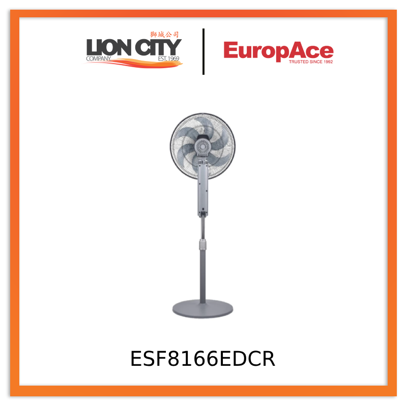 Europace ESF8166EDCR 16” Deluxe DC Stand Fan with Remote