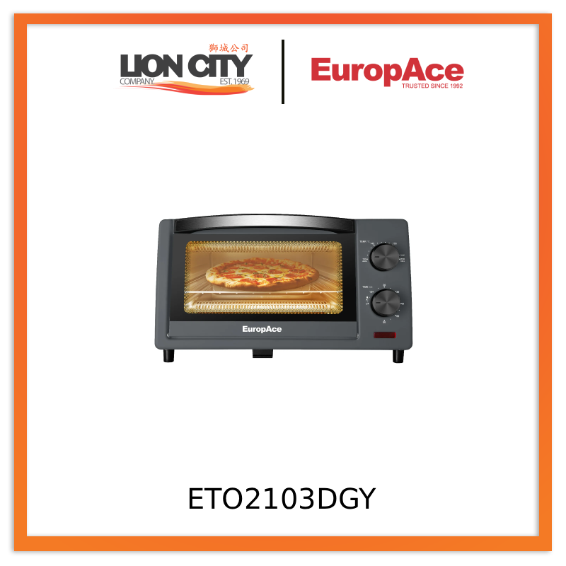 EuropAce ETO2103DGY 10L Compact Toaster Oven with Toast Shade Selection
