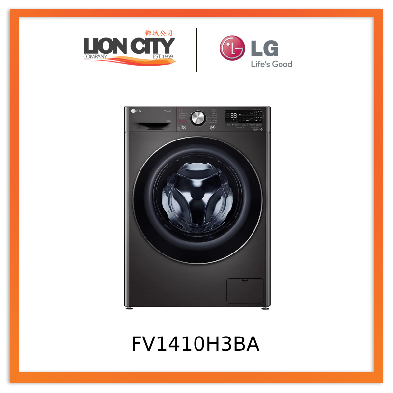 LG FV1410H3BA 10/6kg, AI Direct Drive Front Load Washing Machine - Lion City Company