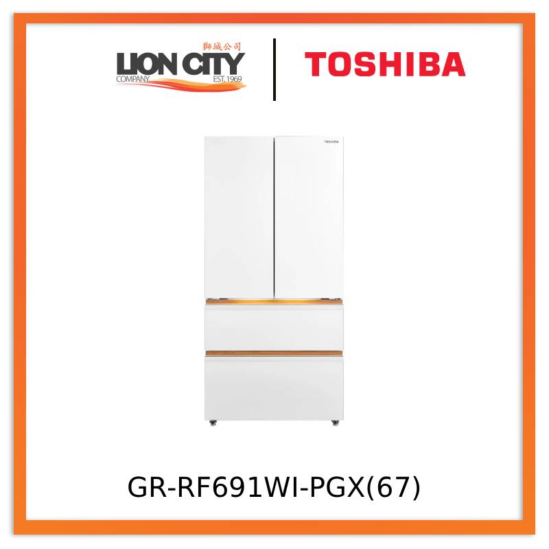 Toshiba GR-RF691WI-PGX(67) Japandi Series 524L French Door Refrigerator - White