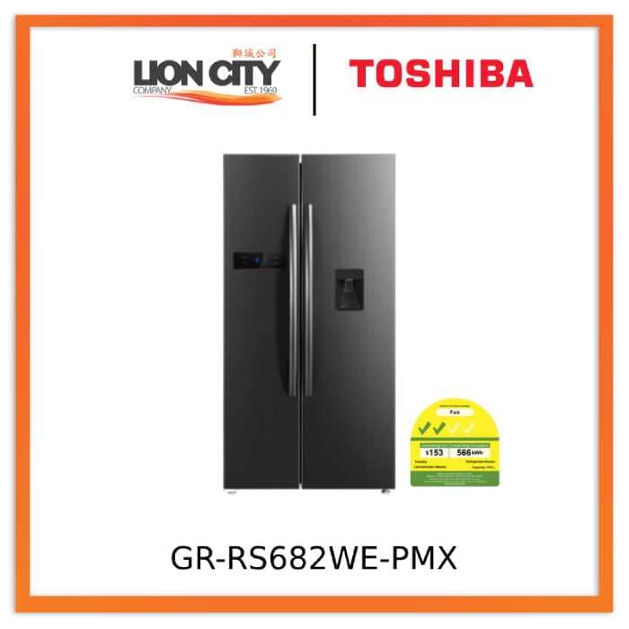 Toshiba GR-RS682WE-PMX(06) (Net 514L) Side-By-Side Inverter Refrigerator