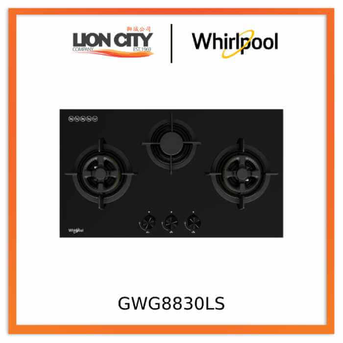 Whirlpool GWG8830LS 88cm 3-Burners Gas Hob (LPG)