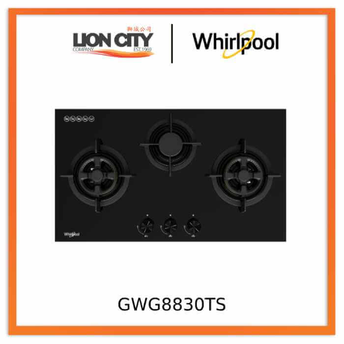 Whirlpool GWG8830TS 88cm 3-Burners Gas Hob (Town Gas)