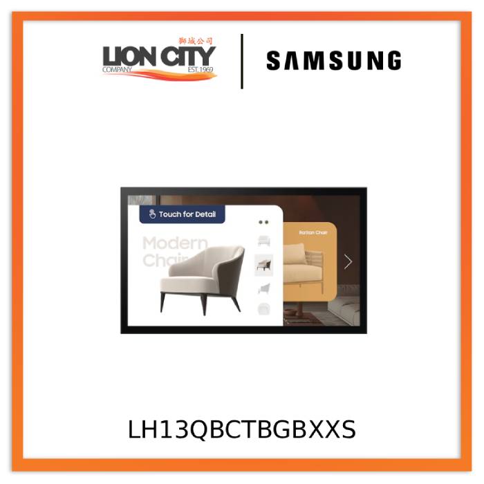 Samsung LH32QMCTBGCXXS 32-Inches Full Touch Display | 400 nits, Tizen 7.0, RS232, Wi-Fi & Bluetooth