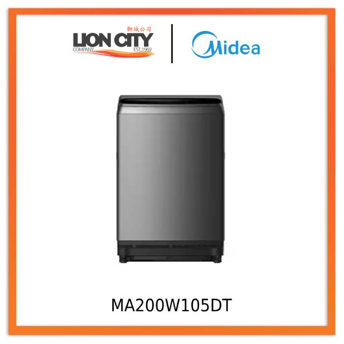 Midea MA200W105DT 10.5kg 4 Tick Top Load Inverter Washing Machine - Lion City Company