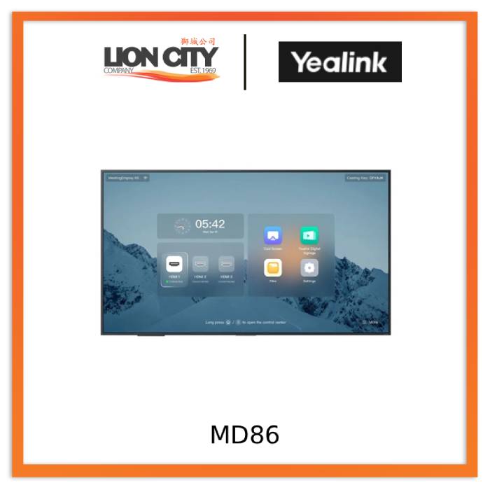 Yealink MD86 MeetingDisplay 86" 4K Ultra HD