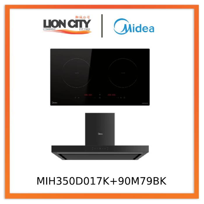 Midea MIH350D017K Induction 2 Zone Hob + Midea 90M79SK/BK Hood